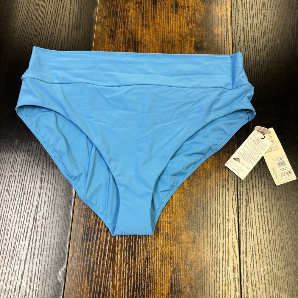 Calia Womens High Rise Swim Bottoms Light Blue Bikini XXL WSA15404SP25 NWT